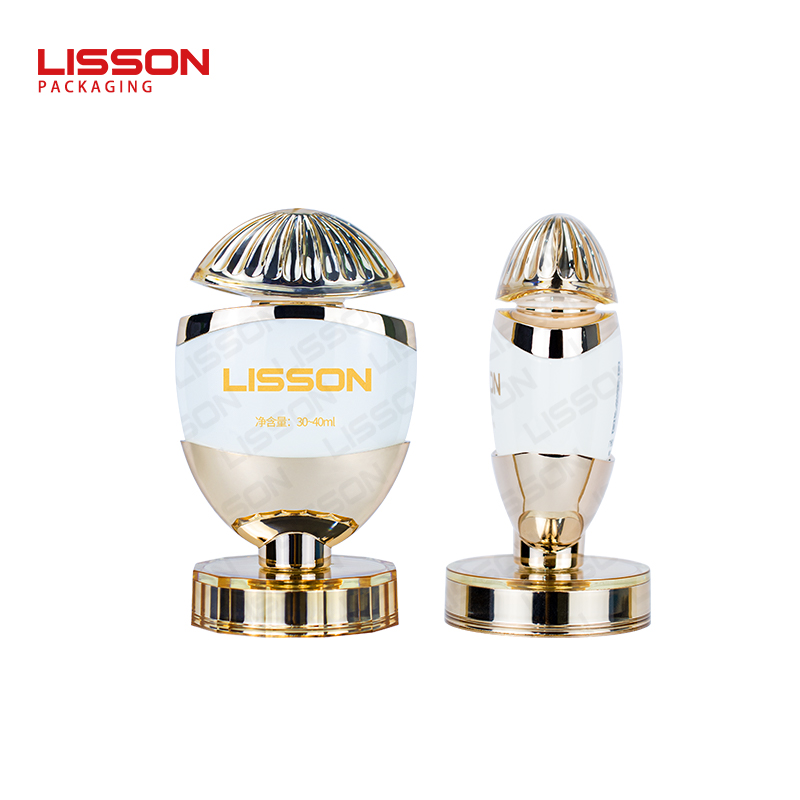 Botella de loción vacía con forma de huevo de 30ml y 40ml con orificio de boquilla