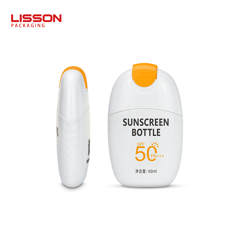 Botella vacía de protector solar ecológica para un estilo de vida sostenible.
